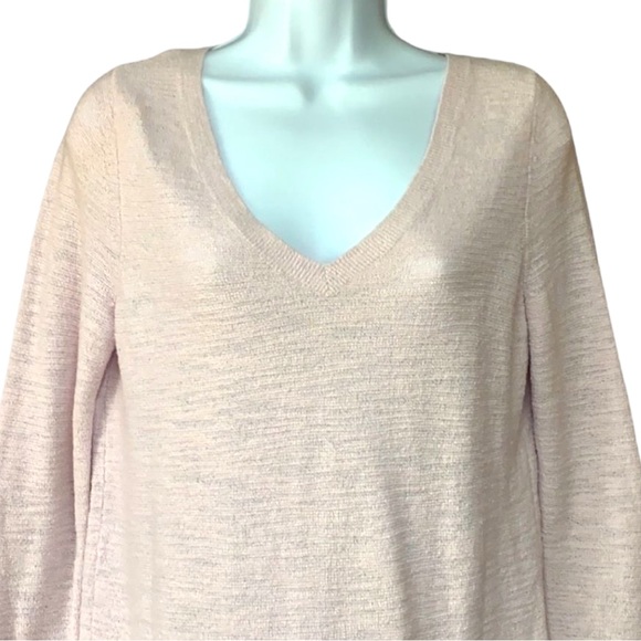 SzXS Loft Light Pink V-Neck Sweater - Picture 3 of 7